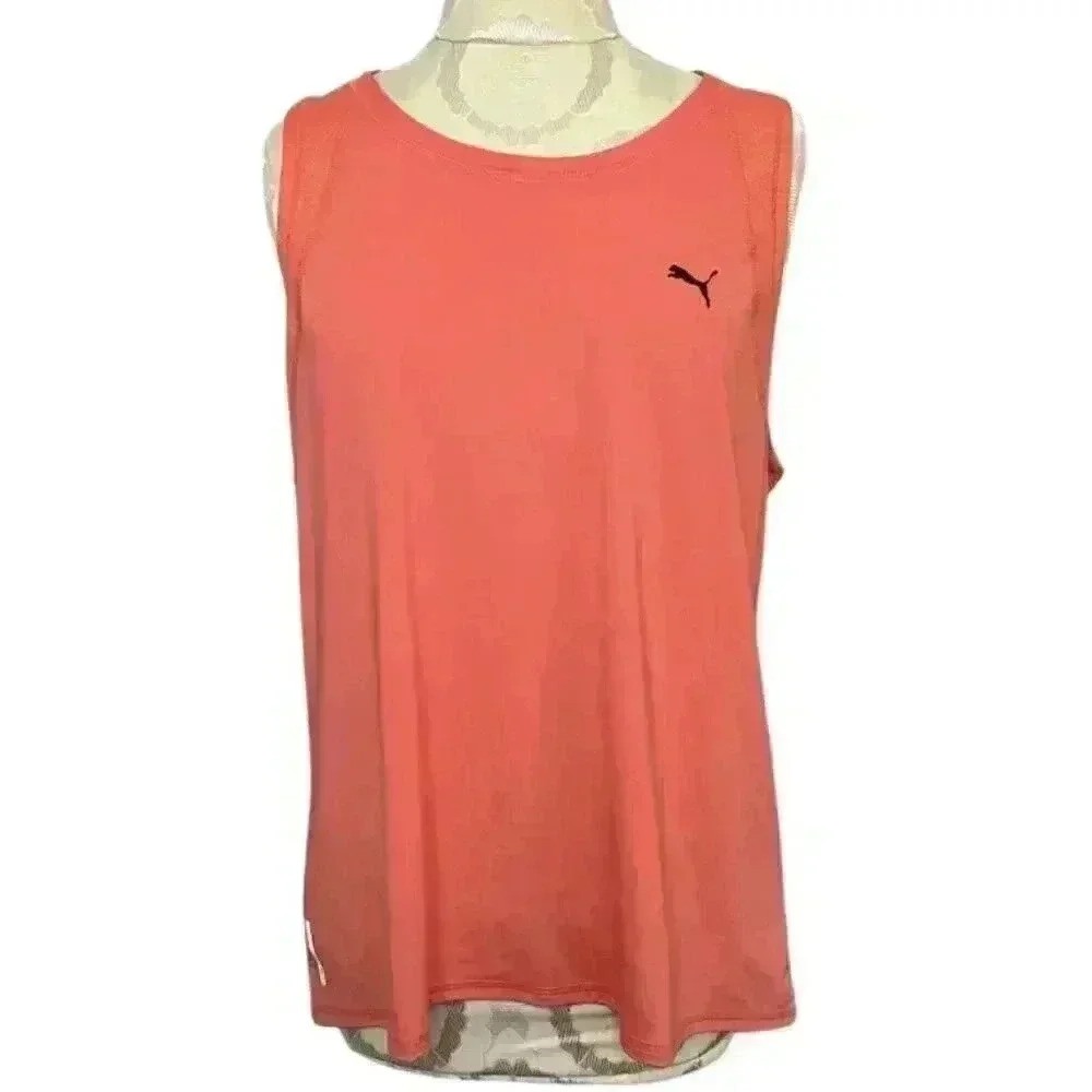 Puma Women Size L Pink Tank Top Georgia Peach Salmon dryCELL Running NEW